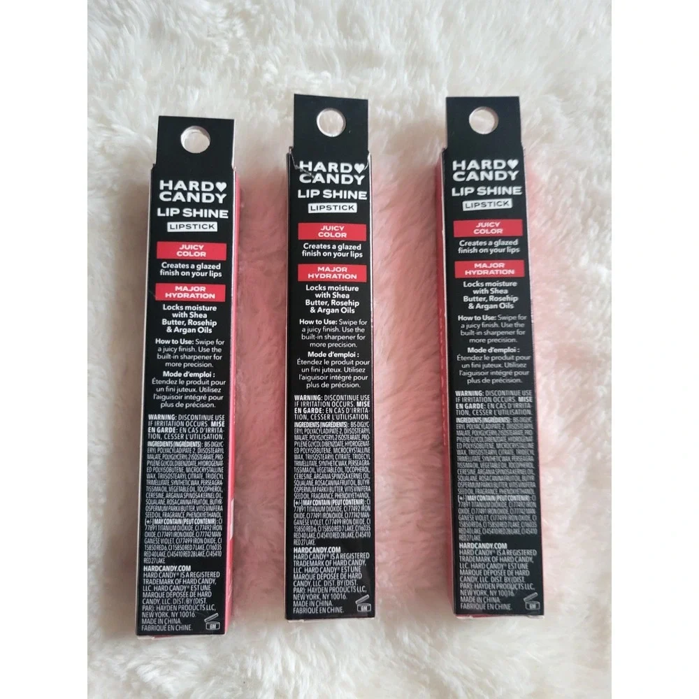 Hard Candy Lip Shine Lipstick Maraschino 5209 Lot of 3
